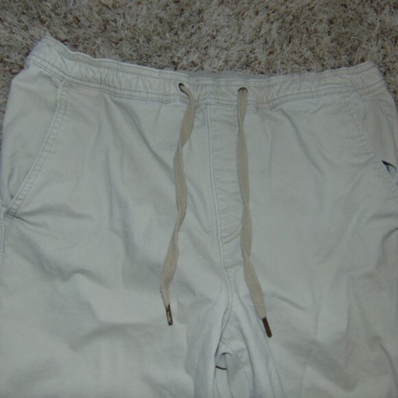 Mens Joggers Pants Medium Beige Twill Elastic Waist Tapered Leg Urban Pipeline - Picture 2 of 5
